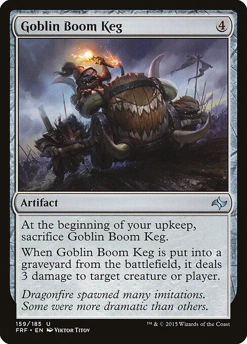 Goblin Boom Keg, carta Magic di tipo Artifact illustrata da Viktor Titov