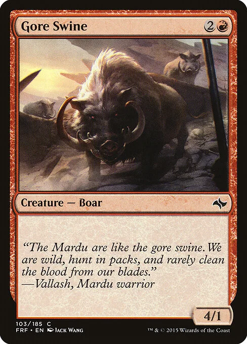Gore Swine, carta Magic di tipo Creature — Boar illustrata da Jack Wang
