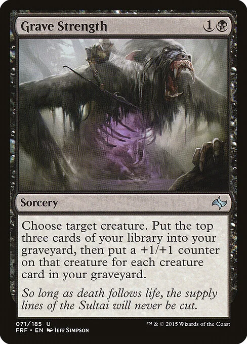 Grave Strength, carta Magic di tipo Sorcery illustrata da Jeff Simpson