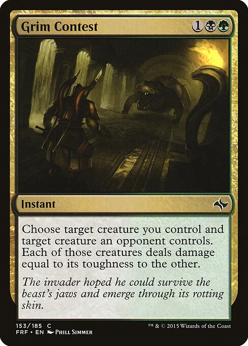 Grim Contest, carta Magic di tipo Instant illustrata da Phill Simmer