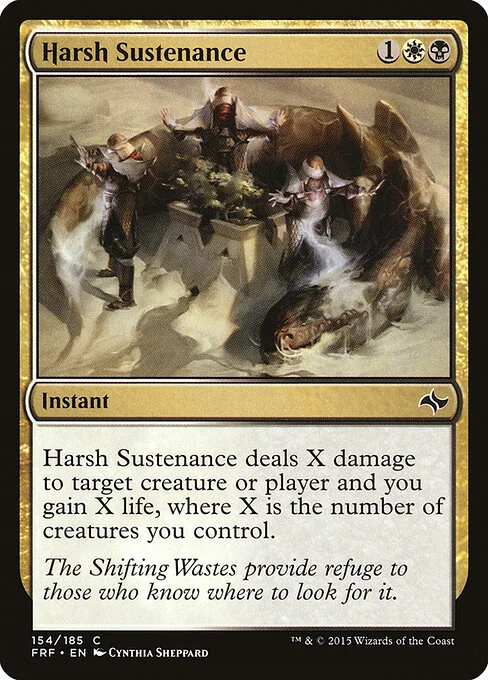 Harsh Sustenance, carta Magic di tipo Instant illustrata da Cynthia Sheppard