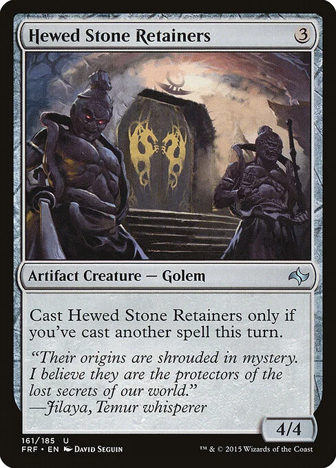 Hewed Stone Retainers, carta Magic di tipo Artifact Creature — Golem illustrata da David Seguin