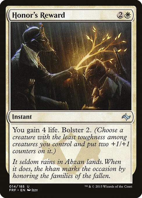 Honor's Reward, carta Magic di tipo Instant illustrata da Izzy