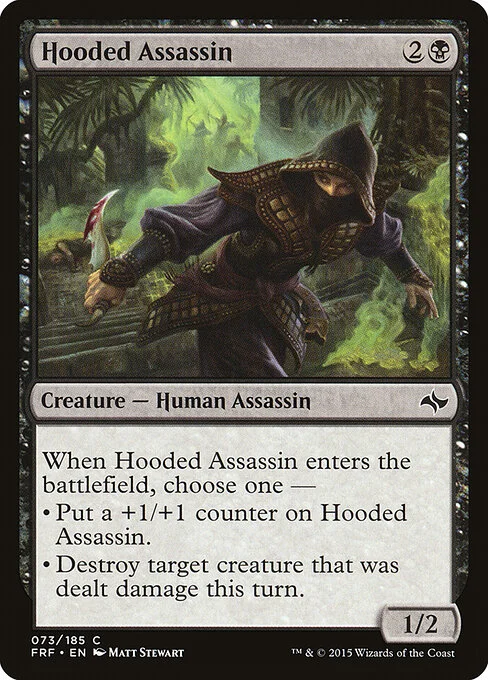 Hooded Assassin, carta Magic di tipo Creature — Human Assassin illustrata da Matt Stewart