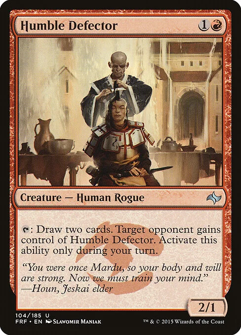 Humble Defector, carta Magic di tipo Creature — Human Rogue illustrata da Slawomir Maniak