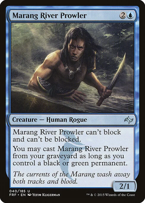 Marang River Prowler, carta Magic di tipo Creature — Human Rogue illustrata da Yefim Kligerman