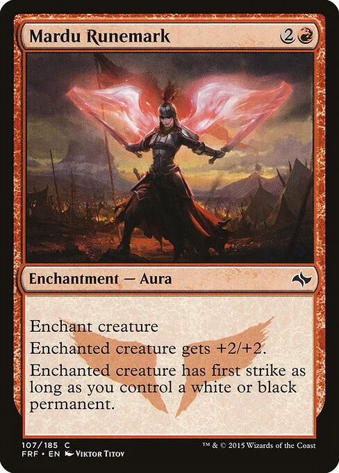 Mardu Runemark, carta Magic di tipo Enchantment — Aura illustrata da Viktor Titov
