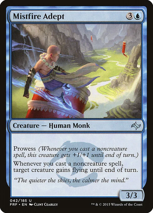 Mistfire Adept, carta Magic di tipo Creature — Human Monk illustrata da Clint Cearley