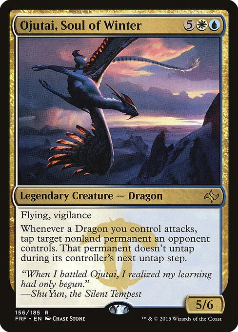 Ojutai, Soul of Winter, carta Magic di tipo Legendary Creature — Dragon illustrata da Chase Stone