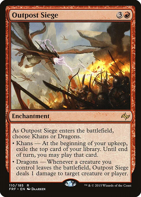 Outpost Siege, carta Magic di tipo Enchantment illustrata da Daarken