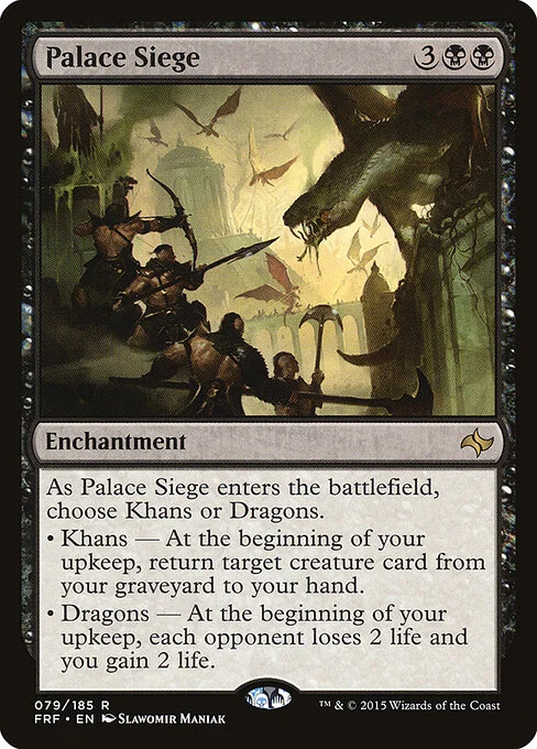 Palace Siege, carta Magic di tipo Enchantment illustrata da Slawomir Maniak