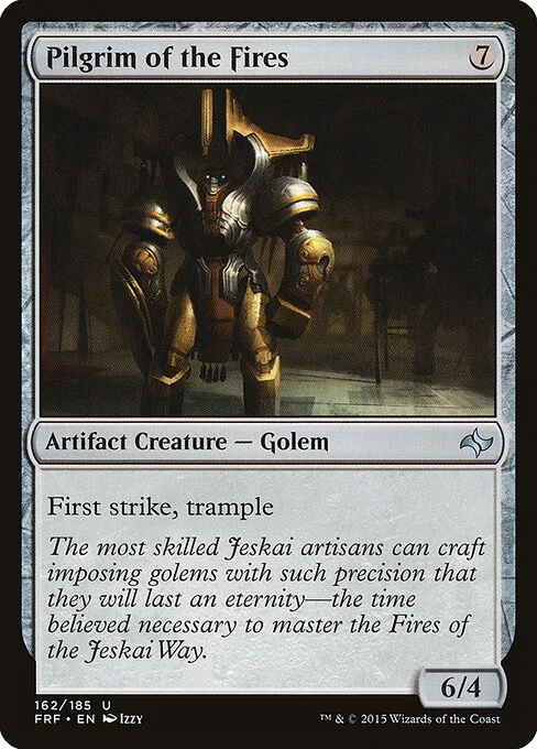 Pilgrim of the Fires, carta Magic di tipo Artifact Creature — Golem illustrata da Izzy
