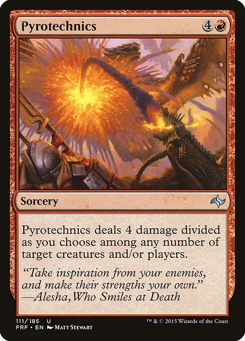 Pyrotechnics, carta Magic di tipo Sorcery illustrata da Matt Stewart