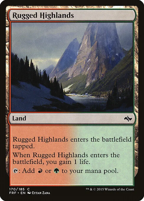 Rugged Highlands, carta Magic di tipo Land illustrata da Eytan Zana