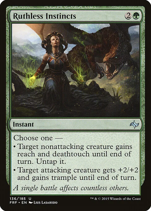 Ruthless Instincts, carta Magic di tipo Instant illustrata da Lius Lasahido
