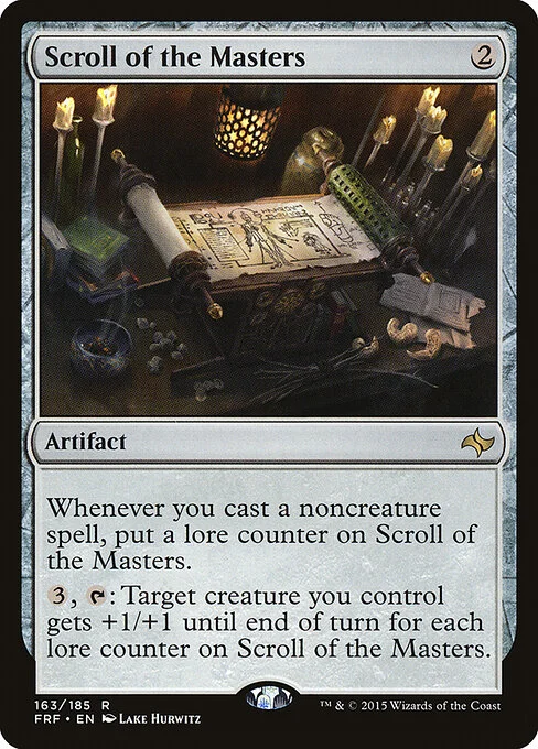 Scroll of the Masters, carta Magic di tipo Artifact illustrata da Lake Hurwitz