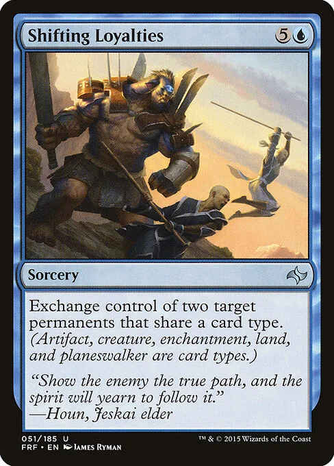 Shifting Loyalties, carta Magic di tipo Sorcery illustrata da James Ryman