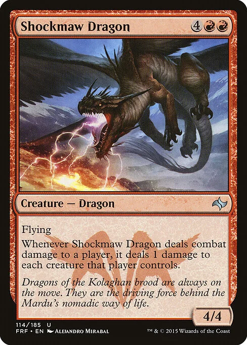 Shockmaw Dragon, carta Magic di tipo Creature — Dragon illustrata da Alejandro Mirabal