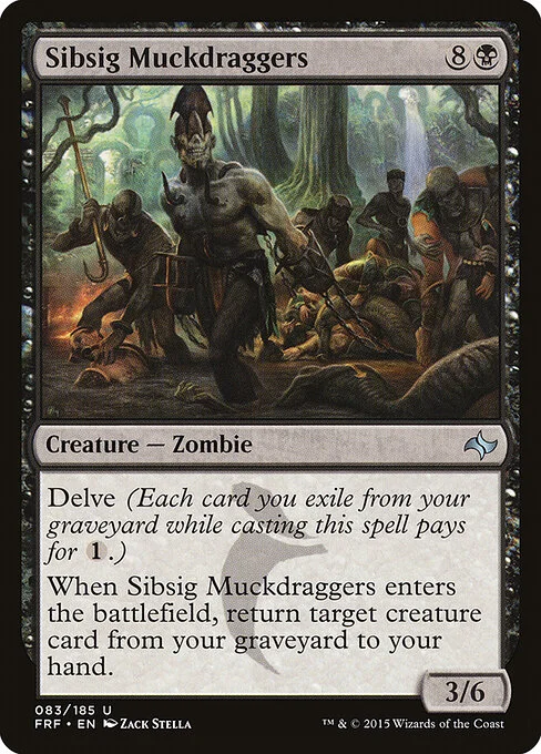 Sibsig Muckdraggers, carta Magic di tipo Creature — Zombie illustrata da Zack Stella