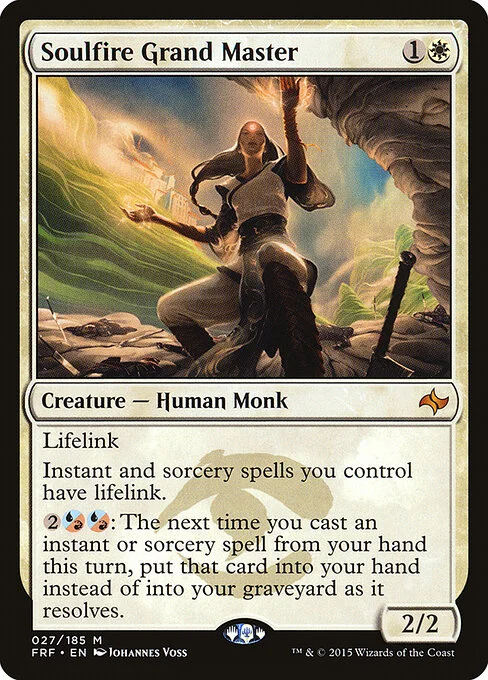 Soulfire Grand Master, carta Magic di tipo Creature — Human Monk illustrata da Johannes Voss