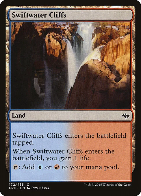 Swiftwater Cliffs, carta Magic di tipo Land illustrata da Eytan Zana