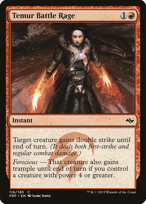 Temur Battle Rage, carta Magic di tipo Instant illustrata da Jaime Jones