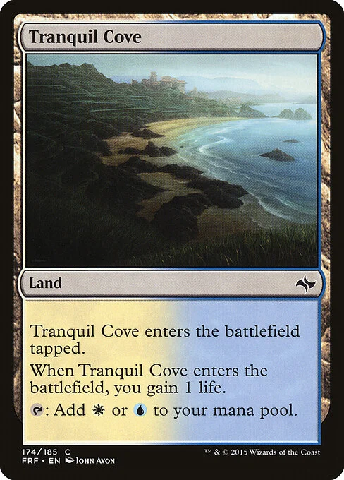 Tranquil Cove, carta Magic di tipo Land illustrata da John Avon
