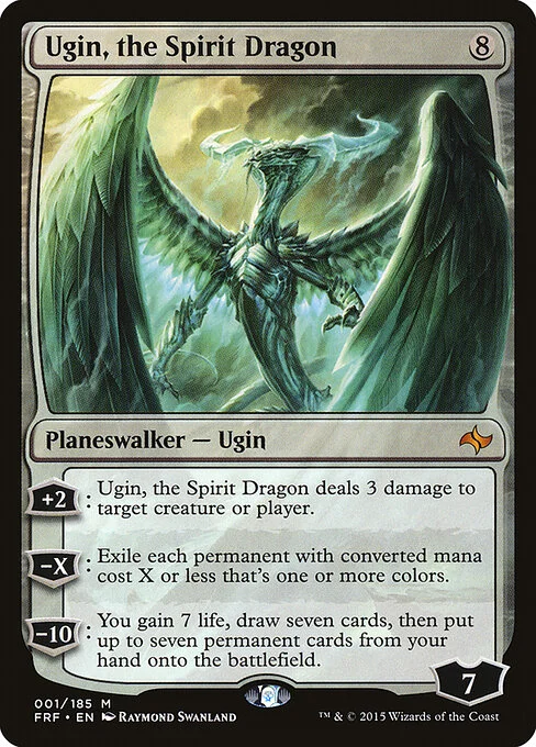Ugin, the Spirit Dragon, carta Magic di tipo Legendary Planeswalker — Ugin illustrata da Raymond Swanland