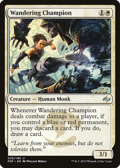 Wandering Champion, carta Magic di tipo Creature — Human Monk illustrata da Willian Murai