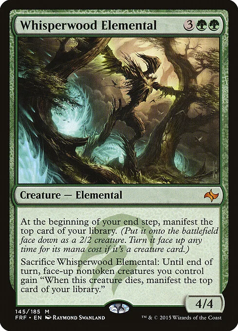 Whisperwood Elemental, carta Magic di tipo Creature — Elemental illustrata da Raymond Swanland