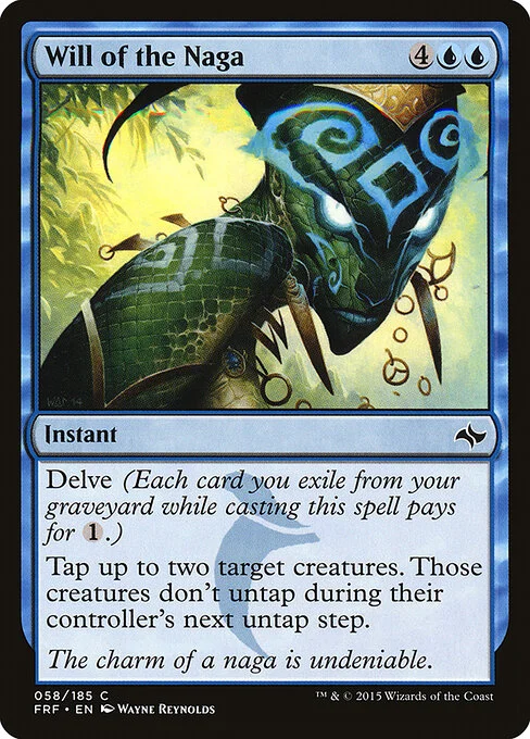 Will of the Naga, carta Magic di tipo Instant illustrata da Wayne Reynolds
