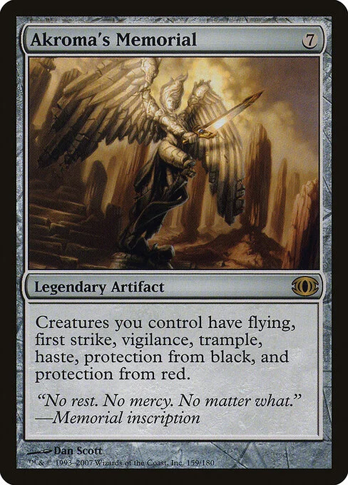 Akroma's Memorial, carta Magic di tipo Legendary Artifact illustrata da Dan Murayama Scott