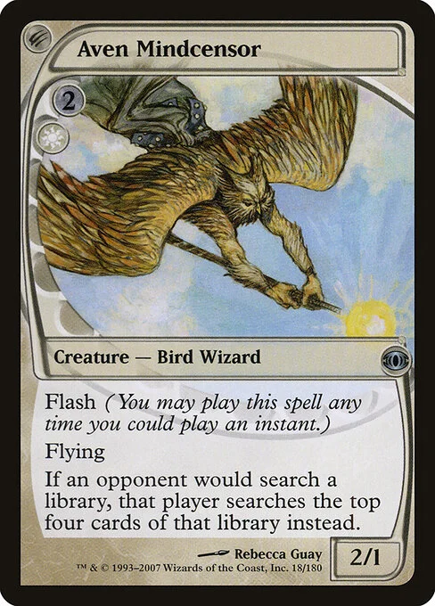 Aven Mindcensor, carta Magic di tipo Creature — Bird Wizard illustrata da Rebecca Guay