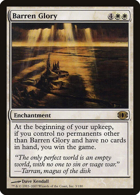Barren Glory, carta Magic di tipo Enchantment illustrata da Dave Kendall