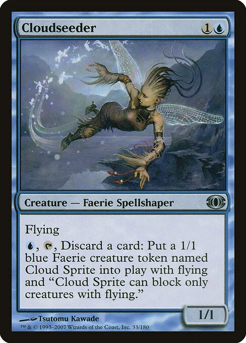 Cloudseeder, carta Magic di tipo Creature — Faerie Spellshaper illustrata da Tsutomu Kawade