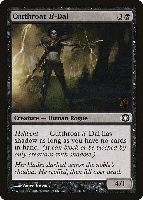 Cutthroat il-Dal, carta Magic di tipo Creature — Human Rogue illustrata da Vance Kovacs