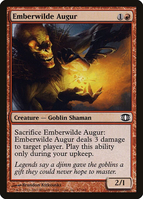 Emberwilde Augur, carta Magic di tipo Creature — Goblin Shaman illustrata da Brandon Kitkouski