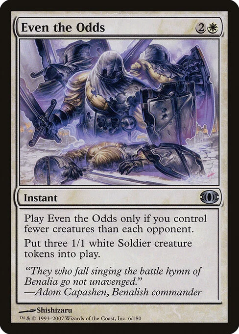 Even the Odds, carta Magic di tipo Instant illustrata da Shishizaru