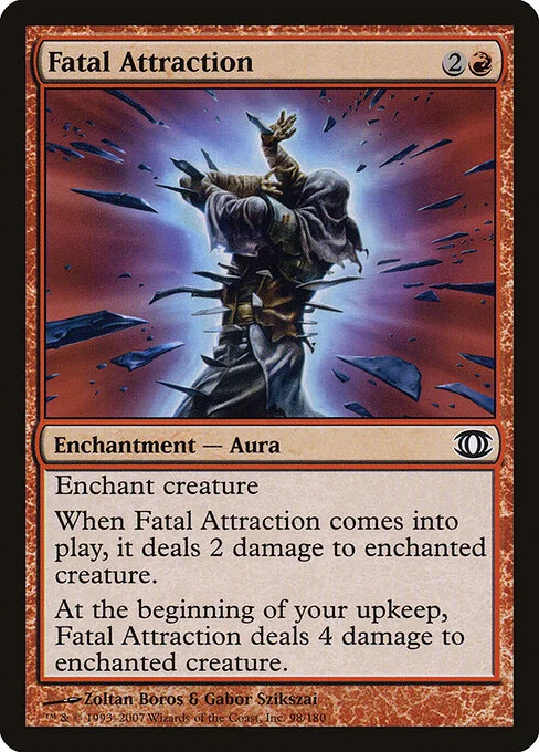Fatal Attraction, carta Magic di tipo Enchantment — Aura illustrata da Zoltan Boros & Gabor Szikszai