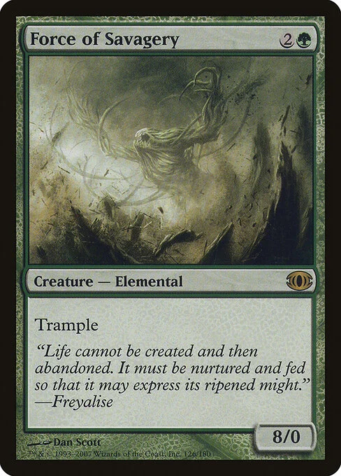 Force of Savagery, carta Magic di tipo Creature — Elemental illustrata da Dan Murayama Scott