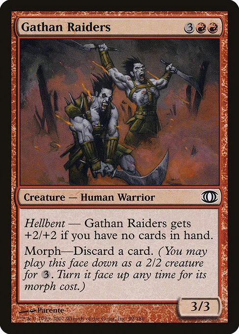 Gathan Raiders, carta Magic di tipo Creature — Human Warrior illustrata da Paolo Parente