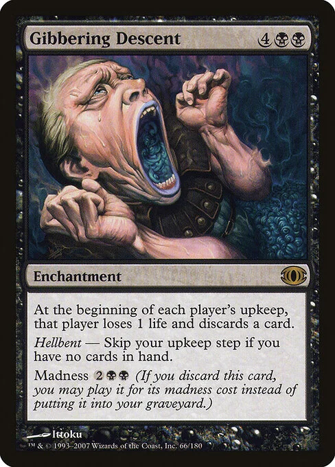 Gibbering Descent, carta Magic di tipo Enchantment illustrata da Ittoku