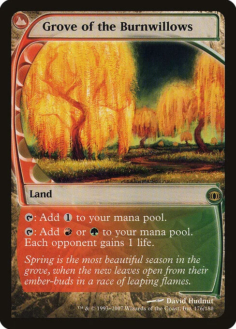 Grove of the Burnwillows, carta Magic di tipo Land illustrata da David Hudnut
