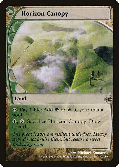 Horizon Canopy, carta Magic di tipo Land illustrata da Michael Komarck