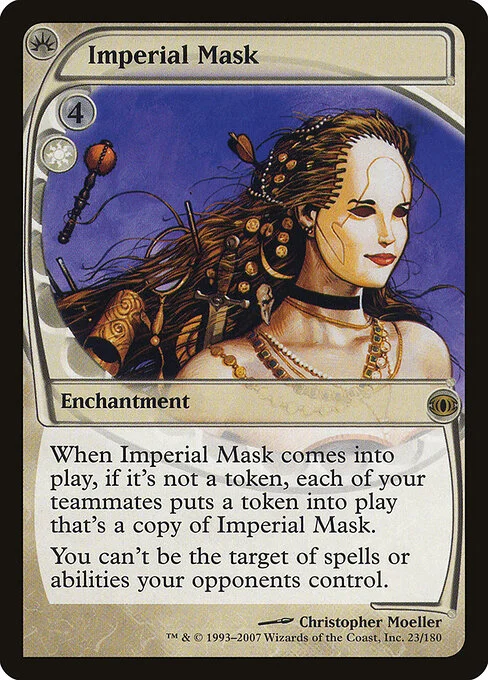 Imperial Mask, carta Magic di tipo Enchantment illustrata da Christopher Moeller