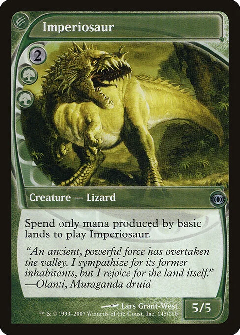 Imperiosaur, carta Magic di tipo Creature — Dinosaur illustrata da Lars Grant-West