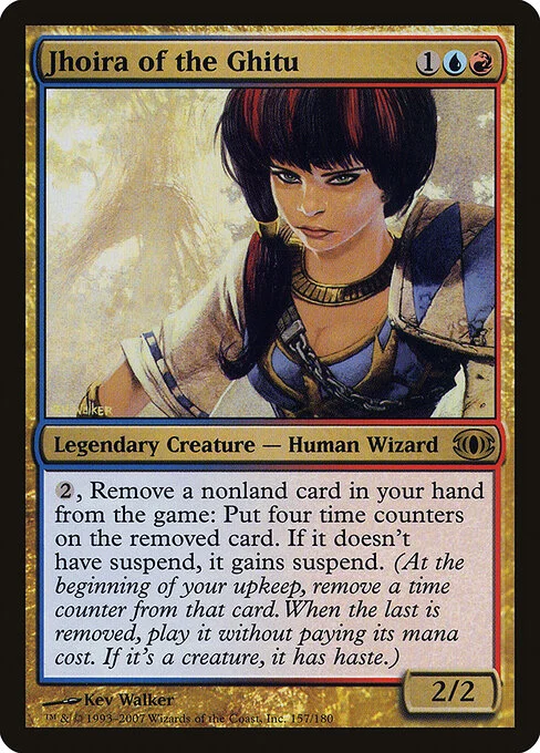 Jhoira of the Ghitu, carta Magic di tipo Legendary Creature — Human Wizard illustrata da Kev Walker