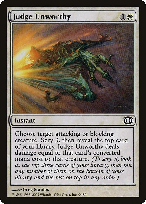 Judge Unworthy, carta Magic di tipo Instant illustrata da Greg Staples