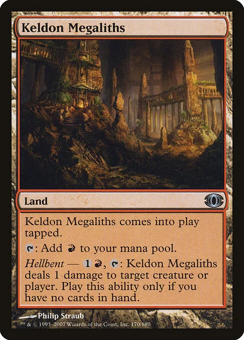 Keldon Megaliths, carta Magic di tipo Land illustrata da Philip Straub