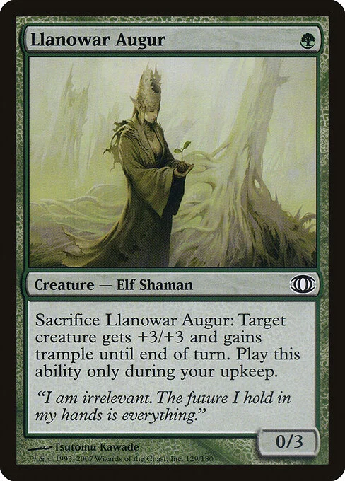 Llanowar Augur, carta Magic di tipo Creature — Elf Shaman illustrata da Tsutomu Kawade